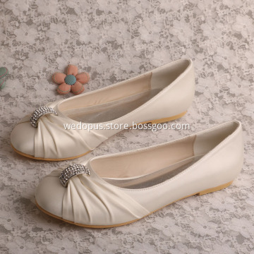 Ivory Wedding Flat Shoes for Bride